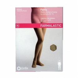 Panty compresion normal 140 farmalastic beige t- eg (tobillo 28-29 cm,pantorrilla 43-45 cm) cinfa