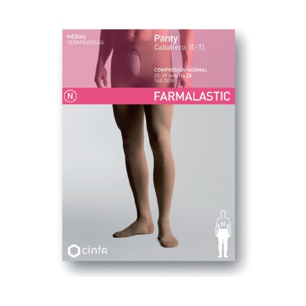 Panty caballero compresion normal farmalastic beige t- g (tobillo24-25 cm,pantorrilla37-39 cm) cinfa