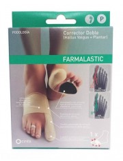 Corrector doble juanete+plantar izquier silicona farmalastic talla mediana(contorno 21.5-23cm) cinfa