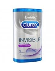 PRESERVATIVOS DUREX INVISIBLE EXTRA FINO EXTRA LUBRICADO 12 UNIDADES