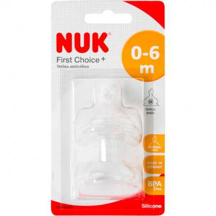 NUK TETINA SILICONA ANTICOLICO FIRST CHOICE TALLA 1 2 UNIDADES 0-6 MESES