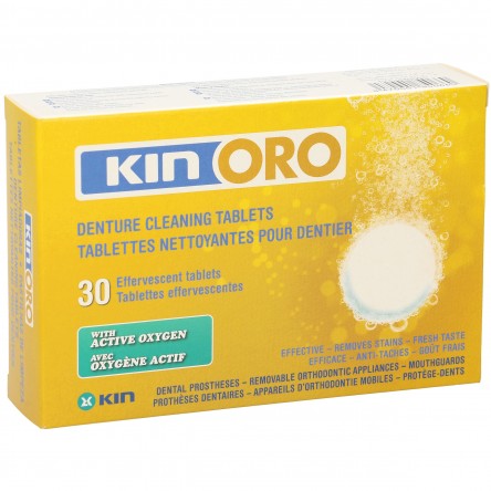 Kin oro tabletas limpieza dentaduras 30 unidades Kin oro tabletas limpieza dentaduras 30 unidades