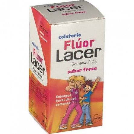 LACER COLUTORIO FLUOR SEMANAL 0,2 % FRESA 100 ML