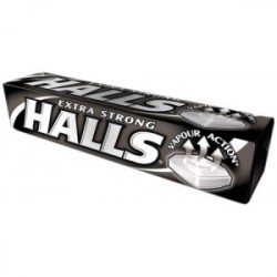 CARAMELOS HALLS negro EXTRA FUERTE SIN AZUCAR 32 G