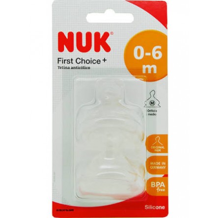 TETINA SILICONA ANTICOLICO NUK FIRST CHOICE+ TALLA 1 L 2 TETINAS