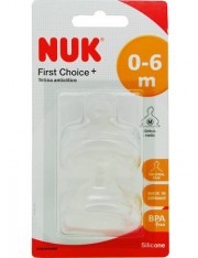 TETINA SILICONA ANTICOLICO NUK FIRST CHOICE+ TALLA 1 L 2 TETINAS