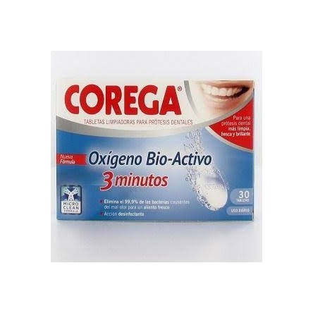 Corega oxigeno bio 3 minutos 30 tabletas efervescentes