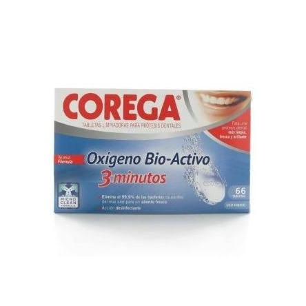 Corega oxigeno bio 3 minutos limpieza protesis dental 66 tabletas