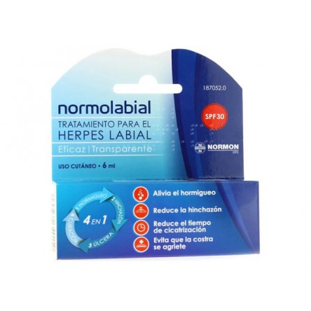 Tratamiento Herpes Labial Normolabial Normon SPF30 6 ml Tratamiento Herpes Labial Normolabial Normon SPF30 6 ml