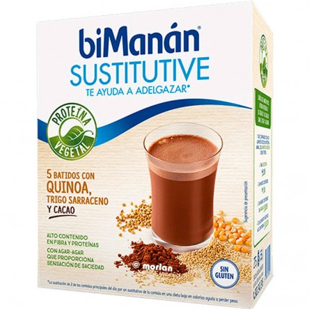 BIMANAN SUSTITUTIVE BATIDOS CON QUINOA, TRIGO Y CACAO G 5 SOBRES BIMANAN SUSTITUTIVE BATIDOS CON QUINOA, TRIGO Y CACAO G 5 SOBRES