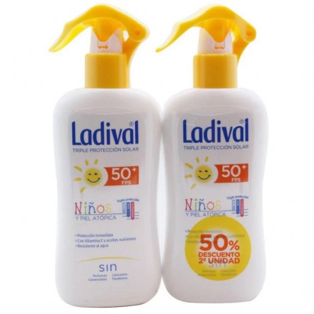 LADIVAL NIÑOS FOTOPROTECTOR FPS 50 ALTA SPRAY PIELES ATOPICAS PACK DUPLO 2 X 200 ML LADIVAL NIÑOS FOTOPROTECTOR FPS 50 ALTA SPRAY PIELES ATOPICAS PACK DUPLO 2 X 200 ML