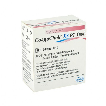 TIRAS REACTIVAS TIEMPO DE PROTROMBINA COAGUCHEK 48 TIRAS (2 X 24)