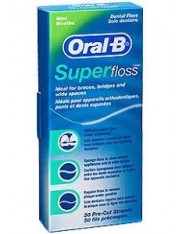 SEDA DENTAL SUPERFLOSS 50 HEBRAS PRECORTADAS