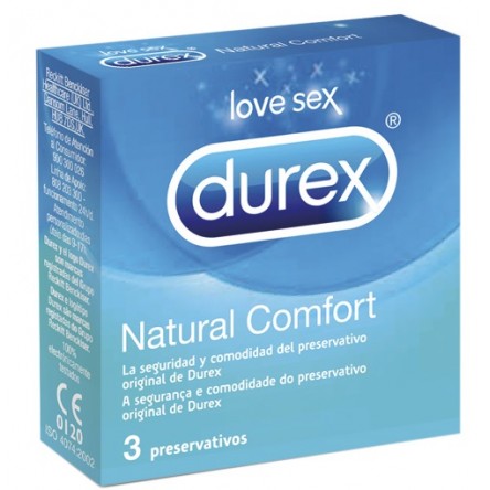 PRESERVATIVOS DUREX NATURAL COMFORT 3 UNIDADES PRESERVATIVOS DUREX NATURAL COMFORT 3 UNIDADES
