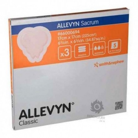 ALLEVYN SACRUM 17X17 CM 3 UNIDADES